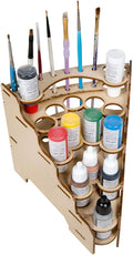 The Broken Token Modular Paint Rack w/ 26mm Holes - 45° Wedge - Multiple Organizer for Paint Bottles, Pots, and Brushes in Tiered Layout - Customize Your Pieces with Easy Organization & Access
