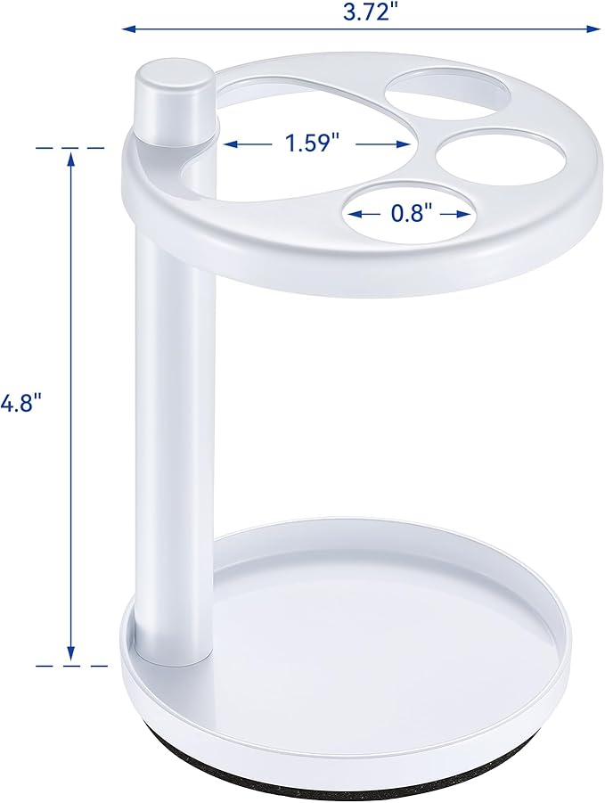 Toothbrush & Toothpaste Holder for Bathroom Countertop, Metal Electric Toothbrush Stand with Razor Slot, Ideal Design Caddy for Kids & Family, Stainless Steel Bathroom Accessories, White