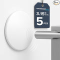 Strongest Home Wall & Door Handle Stopper 3.15" Set 5 Pieces of White Rubber Door Knob Round Wall Shield Cushion, Quiet Wall Protector for Door Handle, Guard Door Bumper Wall - Self Adhesive