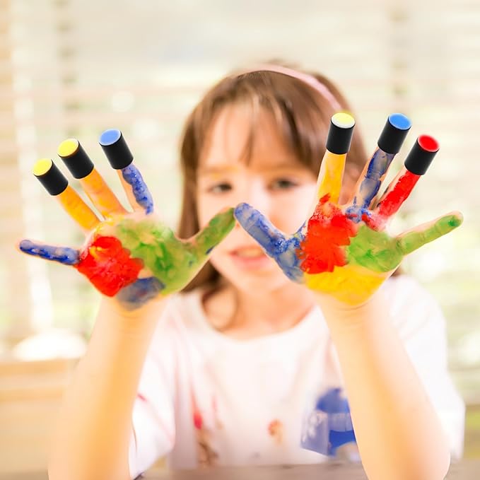 32 Pcs Finger Sponge Daubers,Finger Painting Sponge Craft Drawing,Craft Finger Sponge Daubers Drawing Project for Painting Art,Card Making(Black)
