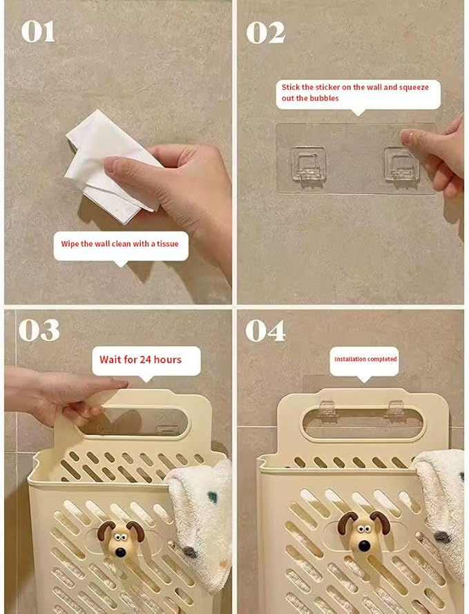 4 PCS Shower Caddy Adhesive Replacement Sticker for Large Diameter Bathroom Basket, Self-Adhesive Hooks for Wall Mounted Laundry Hamper, No Drill Storage Shelf, Corner Shelves