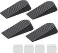 Rubber Small Door Stopper Wedge – 4 Pack Black Door Stoppers Wedge for Bottom Doorstop,Door Stop for Heavy Duty Doors with Self Adhesive Holder Ideal for Homes, Schools, Offices, Workshops