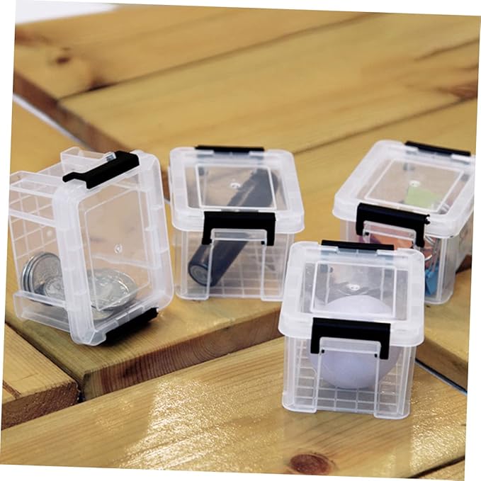 PRETYZOOM 8pcs Mini Storage Boxes Transparent Household Storage Containers for Toys Sundries and Design for Organizing