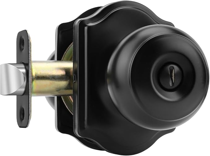 Haidms Black Door Knobs Interior, Privacy Interior Door knobs, Matte Black Indoor Doorknobs for Bedroom or Bathroom (1 Pack)