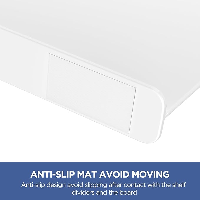 HBlife 8 Pcs White Acrylic Shelf Dividers, Vertical Purse Organizer for Closet Perfect for Sweater, Shirts, Handbags in Bedroom and Kitchen, Closet Separators for Organization Cabinet