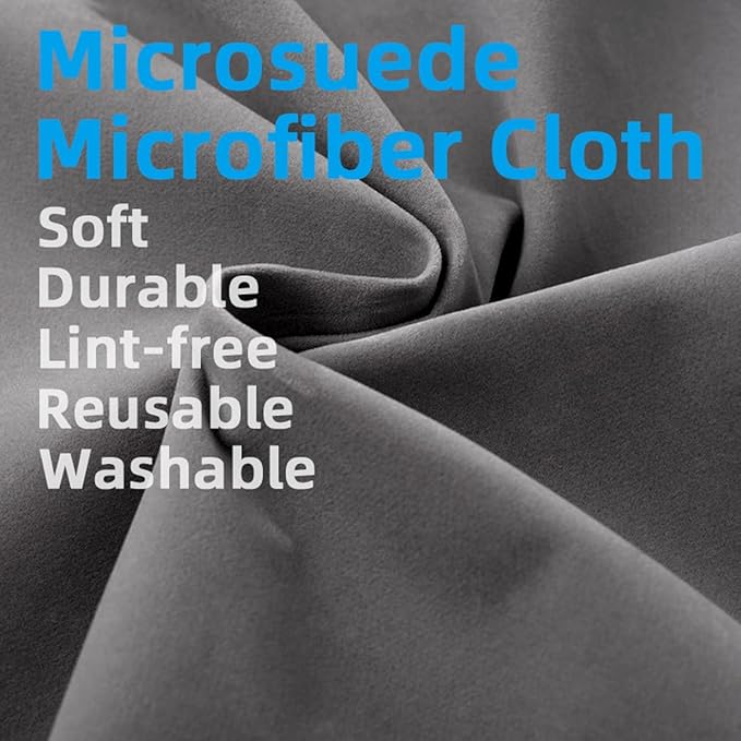 10 Pack Microfiber Gun Cleaning Cloth, 12"x12" Lint Free Gun Cleaning Rags, Reusable Microsuede Cleaning/Polishing Wipes Towels for Firearms, Knives, Glasses and Optics