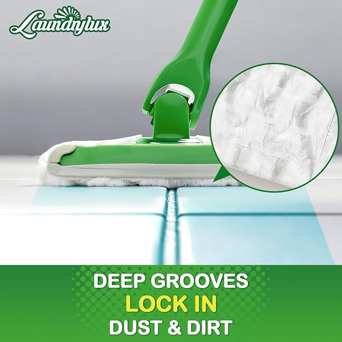 Heavy Duty Dry Sweeping Cloths Refills Compatible with Swiffer Sweeper, Multi Surface Pet Dry Pads Refill, Floor Cleaner for Dust, Hair, Dirt, Disposable Duster Mop Pad - 32 Count