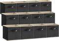 Lifewit Storage Cubes, Foldable Decorative Fabric Storage Baskets for Organizing Home Organizers with Handles for Shelves, Closet, 13 Inch Bins, 36L Black, 12 Packs