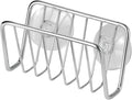 mDesign Metal Sponge Holder for Kitchen Sink with Suction Cups - Small Holder for Sponges in the Kitchen or Soap Holder in the Bathroom - Quick Drying Open Wire Basket - Ronde Collection - Chrome