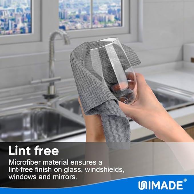 Microfiber Cleaning Cloth, 20 Pack Reusable Microfiber Towels for Cars Lint Free Cleaning Shop Towel Rags for Home Kitchen Automotive Bar Mechanic Restaurant Garage, 11.5"x 11.5", Grey