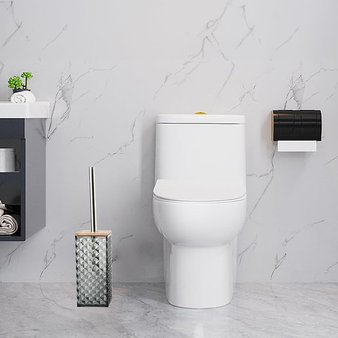 Grey Bathroom Accessory Set, 6 PCS Grey Bathroom Accessories Set, Soap Dispenser, Toothbrush Holder, Soap Dish, Mouthwash Cup, Cotton Swab Holder and Toilet Brush, Acrylic