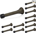 HOMOTEK 12 Pack Spring Door Stopper with Rubber Bumper 3-1/8" Flexible Spring Heavy Duty Wall Door Stop Low Mounted Door Bumper for Home (Antique Brass)