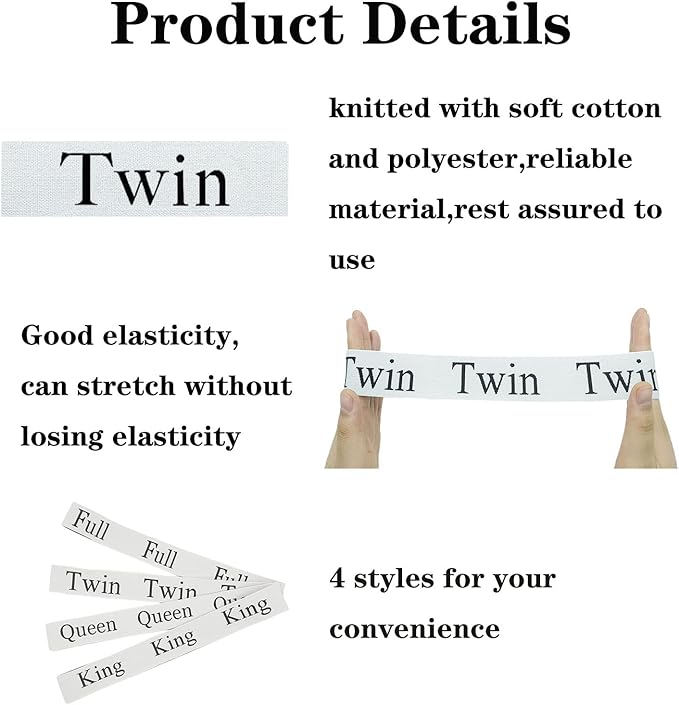 Maletnd 2 Pieces Bed Sheet Organizer Bands, Closet Organization Sheet Straps, Linen Labels Bedding Bands, Elastic Bed Sheet Storage Sheet Keepers (Twin)