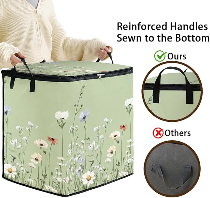2pcs closet organizers and storage under bed,clothing blanket sweater sheet bedding comforter duvet quilt pillow toy storage bags with lids,dorm room essentials for containers 95L