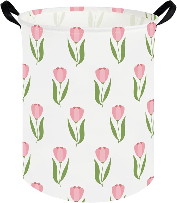 Tulip hamper,Girls Nursery Hamper,Waterproof foldable baby laundry basket,kids laundry Basket,Kids Toy Storage Organizer,Baby girl room decor,Gift Basket (Tulip)