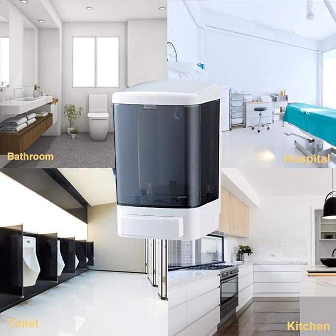 Evhome Manual Soap Dispenser Kitchen Bathroom Wall Mounted Commercial Soap Dispenser for Liquid Containers Shampoo Gel Chamber Plastic - (33.8 oz) 1000ml