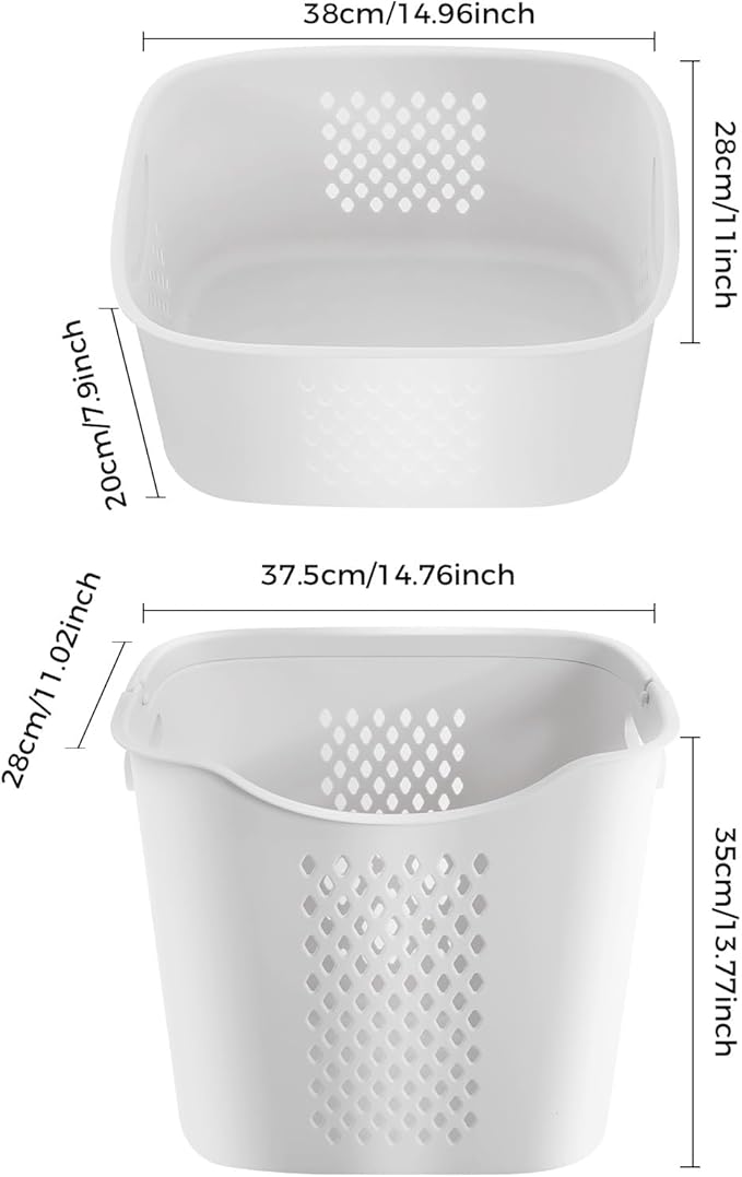 3 Tier Laundry Hamper Vertical Rolling Plastic Laundry Sorter with Wheels Detachable Laundry Basket Portable Clothes Hamper Storage Basket for Bathroom Laundry Room Bedroom