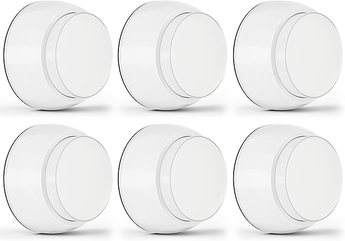6PCS Door Stopper Wall Protector with Silicone Head, Aluminum Door Knob Wall Protector, Spring Shock Absorption Technology, 1.65" Door Stoppers for Wall, Adhesive Installation or with Screw, White