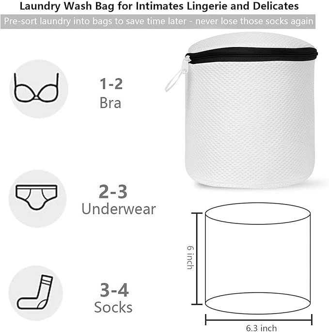 Ainiv Mesh Laundry Bags, 3PCS Bra Laundry Bags with Zips, Bra Wash Bags Mesh Wash Bags, Reuse Washing Machine Bag for Delicates Blouse, Hosiery, Underwear, Bra, Lingerie Baby Clothes