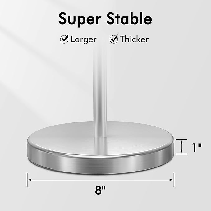 KES Toilet Paper Holder Stand SUS 304 Stainless Steel Rustproof Pedestal Lavatory Tissue Roll Holder Floor Stand Modern Brushed Nickel Finish, BPH283S1-2
