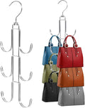 Purse Hanger Organizer for Closet, 2 Pack Handbag Storage Organizer, Hanging Purse Holder for Closet Organization and Space Saving, Accessories Organizer for Bags, Belts, Hats, Scarves, Ties