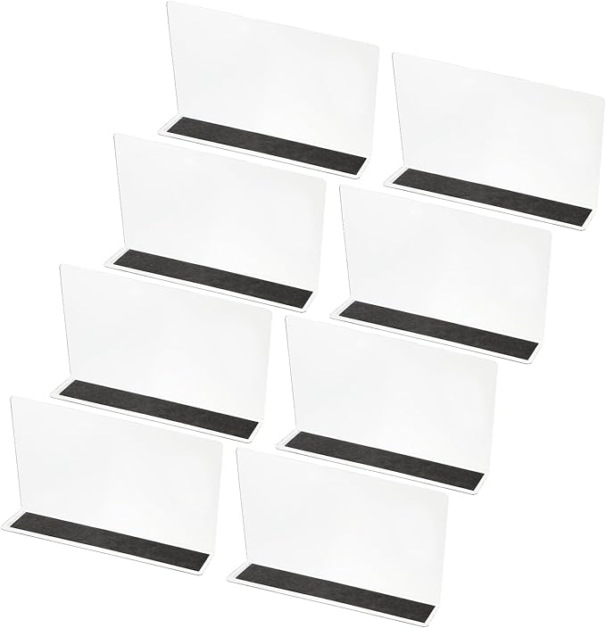 PATIKIL 8 Pack Shelf Dividers for Closet Organization, 7.9x1.6x4.8 Acrylic Magnetic Closets Separator Kitchen Cabinet Shelves Under Bed Blocker for Bedroom Kitchen Office, Clear
