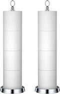 ROLABAM Toilet Paper Holder Stand with Reserve Function, Free Standing Toilet Paper Holder for Bathroom, Space Toilet 4 Rolls Toilet Paper Storage 22.5" Height (2 Pack, Chrome)