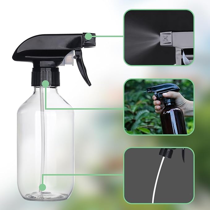 Spray Bottles 10oz/300ml Plastic Spray Bottle Empty Refillable Container with Adjustable Head Sprayer, Mist/Stream Water Bottle for Cleaning Products, Plants, Pet Training, Hairstyling