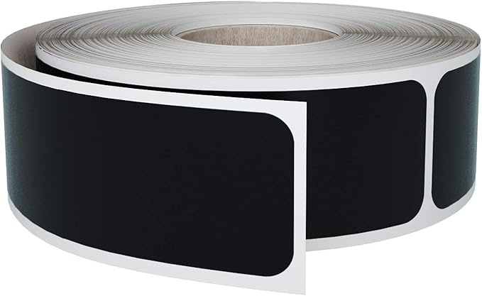 (7.5mm x 2.5mm) Black Stickers on a Roll 250 Pack, Rectangular Adhesives Labels 3x1 inch by Royal Green