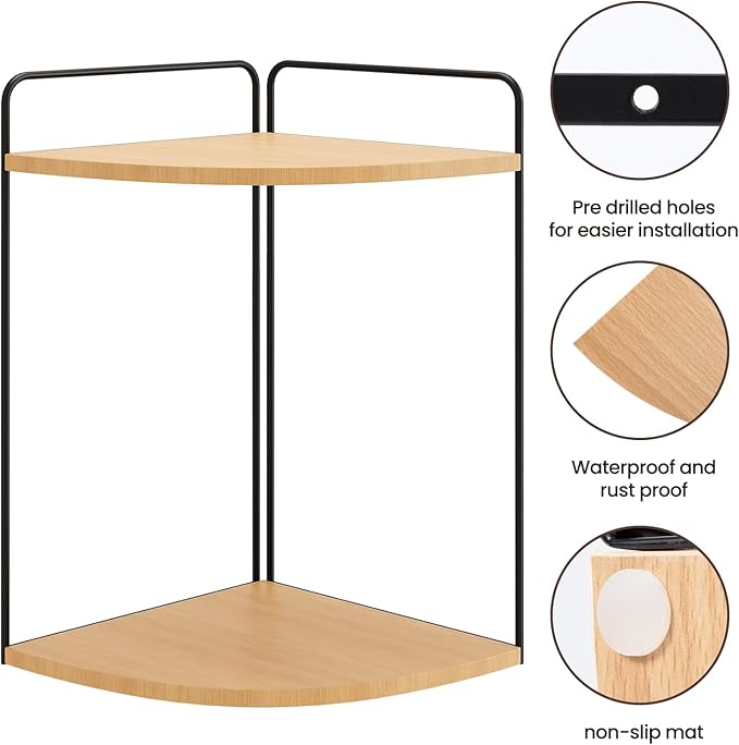 Bathroom Counter Organizer,Countertop Organizer,Vanity Organizers,Bathroom Storage,Bathroom Sink Caddy,Counter Shelf,Corner Counter,Corner Shelves(Black-Burlywood)