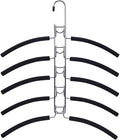 Nature Smile No Shoulder Bump Multiple Sweater Coat Clothes Hangers,Multi Layers Space Saving T Shirt Blouse Rack,(2 Pack Black Color)