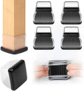 Ezprotekt Chair Leg Sliders for Carpet, 8 Pcs Square Chair Glides for Carpet, Carpet Furniture Pads Stool Leg Protectors Caps, Carpet Furniture Glides Quickly and Easily (XL Fit: 1.5" - 2")