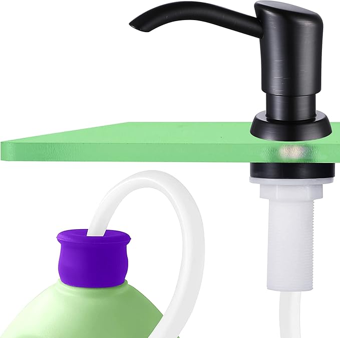 GAGALIFE Built in Counter Soap Dispenser for Kitchen Sink and Extension Tube Kit, Anti-Leakage Upgrade with 40" Tube No More Top Refill, Oil-Rubbed Bronze