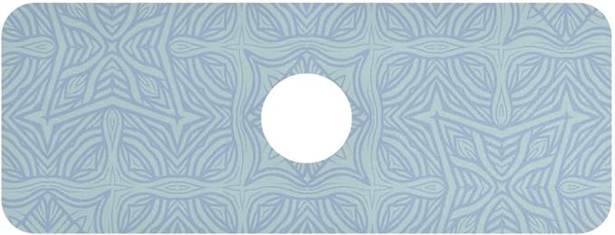 Kitchen Sink Splash Guard 1 PC 14.7 Inch Sink Faucet Mat Splash Guard for Bathroom Countertop Water Absorbent Foldable Cuttable Soft Washable Abstract Blue