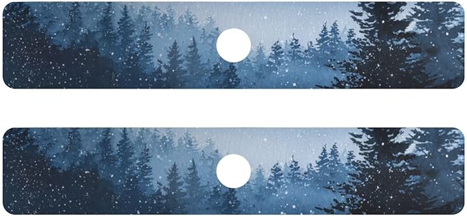 Kitchen Sink Splash Guard 2 PCS 30 Inch Sink Faucet Mat Splash Guard for Bathroom Countertop Water Absorbent Foldable Cuttable Soft Washable Watercolor Winter Mountain Blue