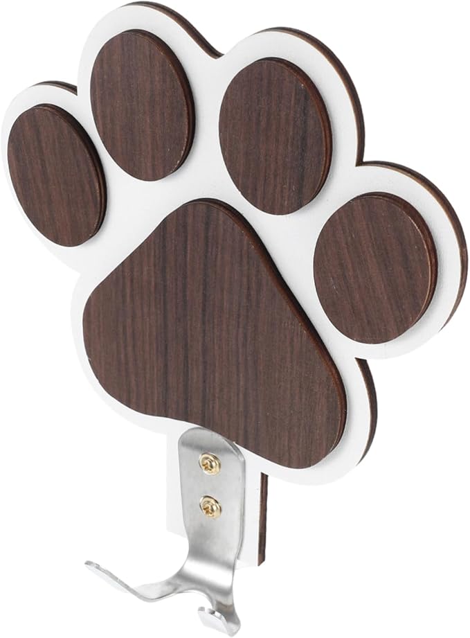 Wooden Paw Print Hook for Dog Towel Space-Saving Hanger Connector Farmhouse Style Kitchen Towel Hanger