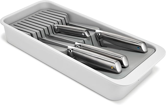 Joseph Joseph DrawerStore 2-Tier Knife Kitchen Drawer Organizer, Holds up to 11 Knives, Disassembles for Easy Cleaning, Recycled Plastic
