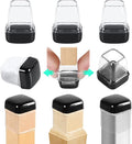 Ezprotekt 24 Pcs Chair Sliders for Carpet, Square Chair Glides for Carpet, Teflon Furniture Pads Glides, Bar Stool Protectors Caps, Furniture Sliders for Chair Table Desk Clear (S Fit: 0.55"- 0.75")