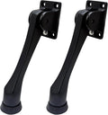 QCAA Solid Brass Drop Down Door Stop, 5", Matte Black, 2 Pack