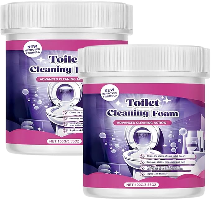 2026 New Toilet Bowl Cleaner, Toilet Cleaning Foam, Power Foaming Toilets Clean, Clean Foam Cleaner, Touch Free Foaming Powder – Bathroom Cleaning Powder (2PCS)