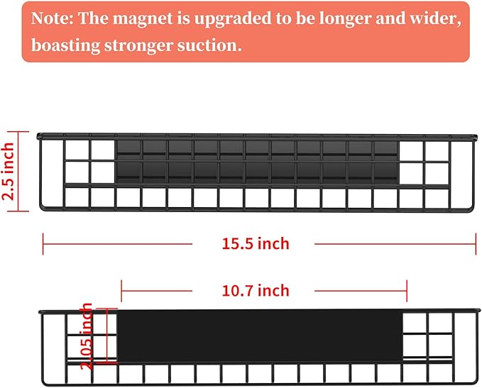 2PCS Magnetic Storage Baskets for Refrigerator, Strongly Magnet Spice Rack, Fridge Storage Shelf, Great for Kitchen and Pantry