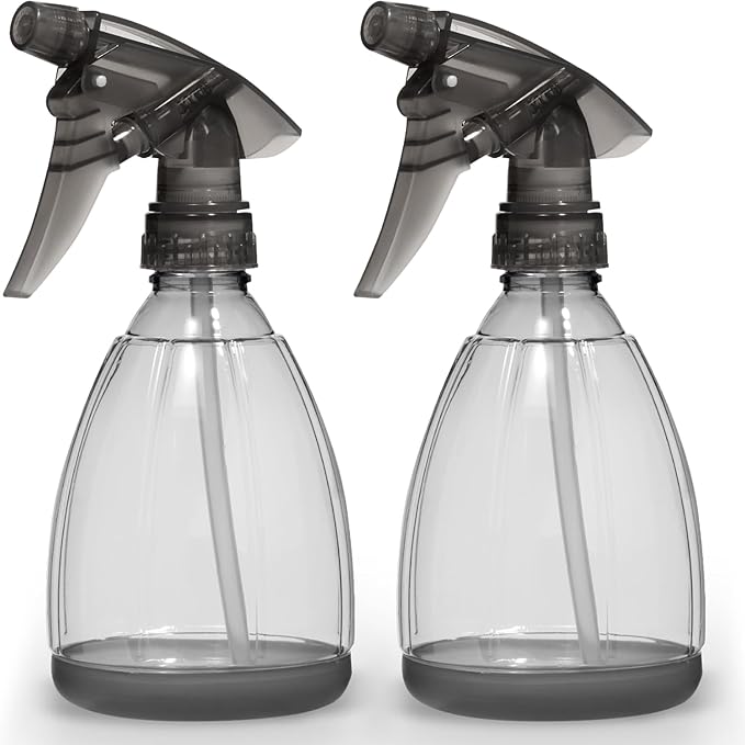 Bar5F Plastic Spray Bottle, 12 oz | Leak Proof, Empty, Trigger Handle, Adjustable Fine to Stream Output, Refillable, Heavy Duty Sprayer for Hair Salons & Spas, Household Cleaners, Cooking (2)