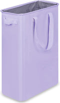 efluky Slim Laundry Basket, Narrow Laundry Hamper with Handles, Collapsible Dirty Clothes Hamper, Tall Laundry Bin for Laundry Room, Dorm and Bedroom, 12.7 Gallons(48L) Light Purple