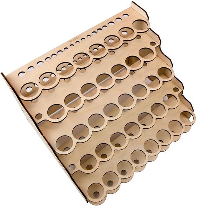 The Broken Token Modular Paint Rack w/ 35mm Holes - Multiple Organizer for Paint Bottles, Pots, and Brushes in Tiered Layout - Customize Your Pieces with Easy Organization & Access