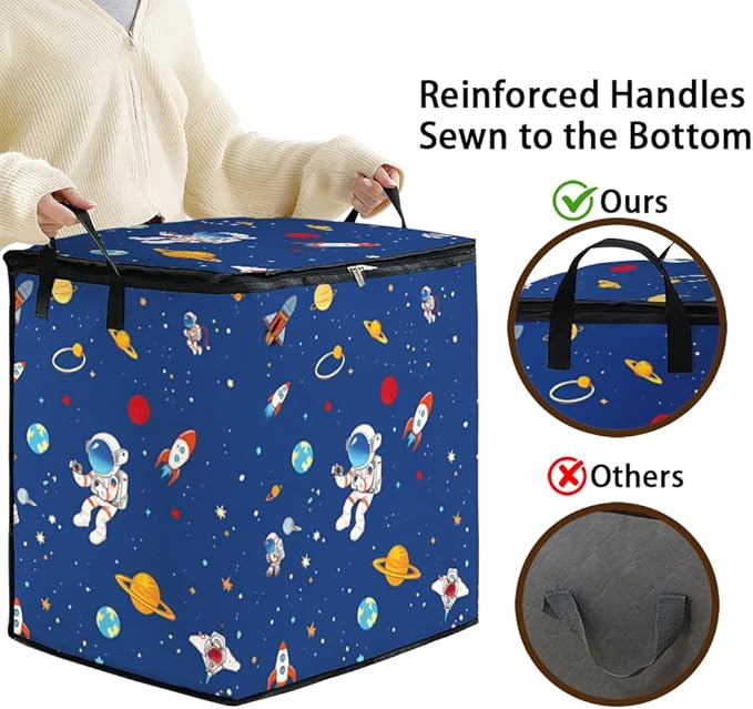 2pcs closet organizers and storage under bed,clothing blanket sweater sheet bedding comforter duvet quilt pillow toy storage bags with lids,dorm room essentials for containers 95L
