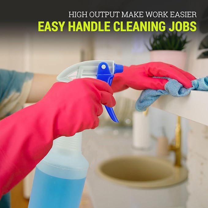 3X High Output Heavy Duty Spray Bottles for Cleaning Solutions, 3 Pack, 32 oz Professional Industrial Spray Bottles for Commercial, Household Cleaning and Car Detailing.
