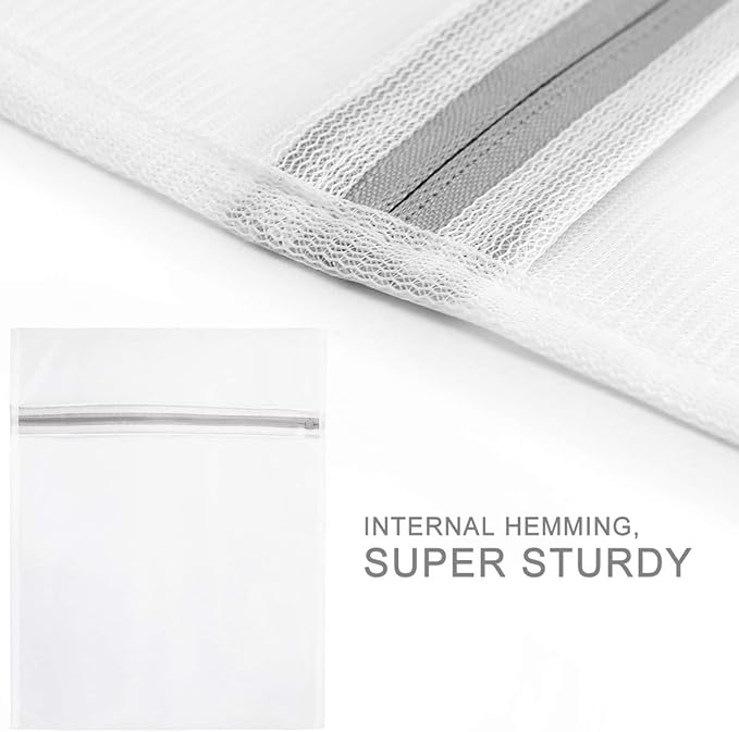 Muchfun 4Pcs Durable Fine Mesh Laundry Bags for Delicates 16 x 20 Inches (4 Large)