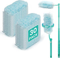 360° Heavy Duty Duster Kit with Extension Handle and 30 Count Static Duster Refills for Cleaning Electronics, Furniture, Blinds, Ceiling Fans
