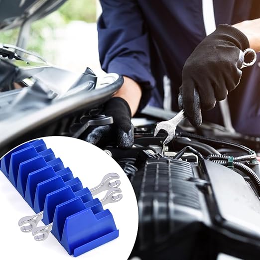 48 pcs Magnetic Modular Wrench Organizers for Tool Drawers, Tool Storage Holder Wrench Rack with Metric & SAE Labels (Color:Blue)