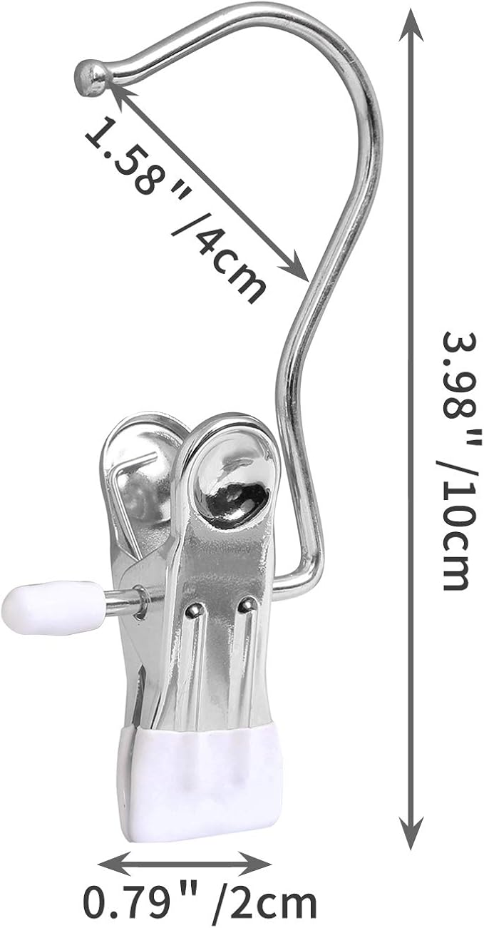 30 Pack Boot Hanger for Closet, Laundry Hooks with Clips, Boot Holder, Hanging Clips, Portable Multifunctional Hangers Single Clip Space Saving for Jeans, Hats, Tall Boots, Towels(White)